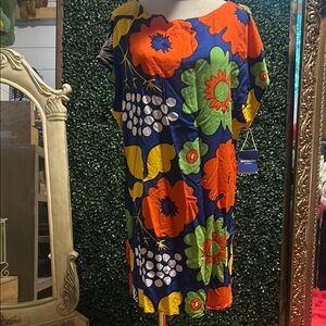 Floral Print Dress with Bold Colors
